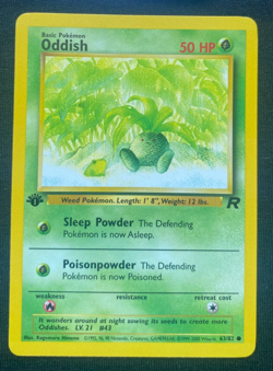 Pokemon Oddish Card 63/82 Team Rocket 1st Edition WOTC NM Vintage - Image 1