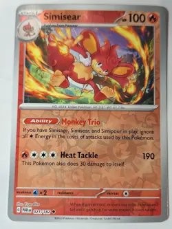 Simisear 021/182 Sv04: Paradox Rift Pokemon Reverse Holo Foil Nice! - Image 1