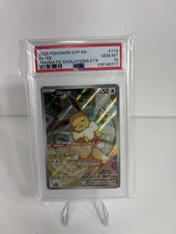 PSA 10 Eevee 173 Prismatic Evolutions ETB Holo Black Star Promo Pokemon Card - Image 1