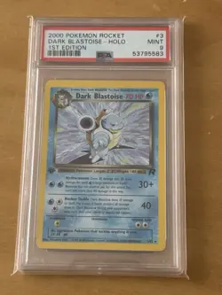 Pokemon Card PSA 9 Mint Dark Blastoise Rockets 1st Edition 2000 Holo 3/82 - Image 2