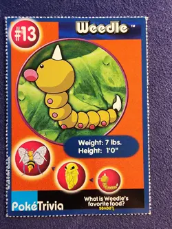 Pokemon - 1999 Burger King PokeTrivia Promo Card -Weedle #13 LP - Image 1