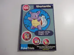 Wartortle PokeTrivia Burger King Pokemon Card NM - Image 1