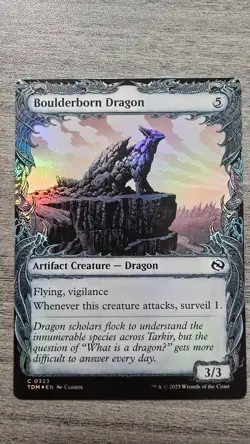 Boulderborn Dragon (Common Showcase Foil) #323 Tarkir: Dragonstorm MTG NM - Image 1