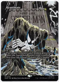 1x REANIMATE (BORDERLESS) Marvel's Spider-man: Magic MTG 0020 Non-Foil Magic - Image 1