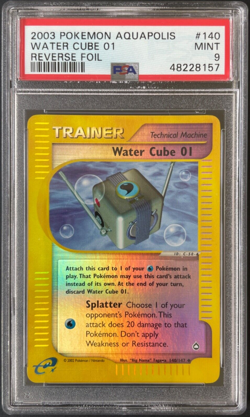 Pokemon Aquapolis 2003 Water Cube 01 140/147 Reverse Holo PSA 9 - Image 1