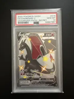 2020 Pokemon Charizard V 079/073 Full Art Champion's Path Secret - PSA 10 - Image 1