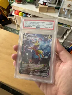 2021 Pokemon #SWSH184 Jolteon Vmax Premium Collection Black Star Promo PSA 10 - Image 1