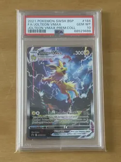 2021 Pokemon #SWSH184 Jolteon Vmax Premium Collection Black Star Promo PSA 10 - Image 2