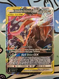 Pokemon TCG Greninja & Zoroark GX Ultra Rare (107/214) Unbroken Bonds NM - Image 2