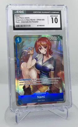 One Piece Card Game TCG Nami OP09-050 Alt Art CGC 10 Gem Mint - Image 1