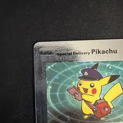 Pokemon Special Delivery Pikachu Silver Foil Holo Textured Fan Art Card Nintendo - Image 3