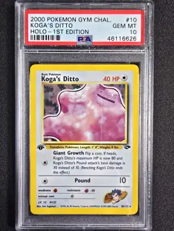 PSA 10 Koga's Ditto Holo 10/132 - 2000 1st Edition Gym Challenge Pokemon Card - Image 1
