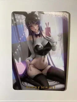 Mai Sakurajima Bunny Girl Senpai Sexy ACG Goddess Waifu Card Holo Doujin Anime - Image 2