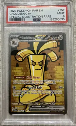 Pokemon TCG Gholdengo EX 252/182 Paradox Rift Secret Illustration Rare PSA 9 - Image 1