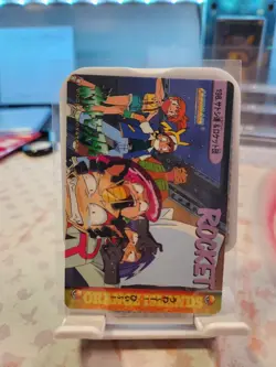 Pokemon Japanese Bandai Carddass Anime Collection #198 Ash & Team Rocket NM - Image 1