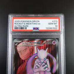 PSA 10 Team Rocket's Mewtwo ex 213/182 Pokemon Destined Rivals Full Art Graded - Image 2