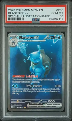 Blastoise Ex 200/165 Pokemon 2023 Mew En-151 Special Illustration Rare PSA 10 - Image 2
