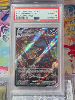 Umbreon VMAX 095/203 Pokemon SWSH Evolving Skies Full Art PSA 10 GEM MINT Card - Image 1