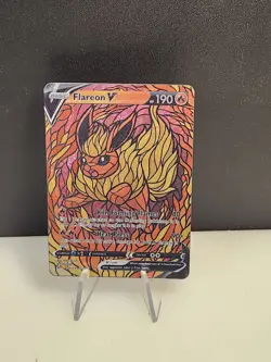 Flareon CUSTOM Stained Glass Holo Van Gogh Shiny Unbranded Card For Display Only - Image 2