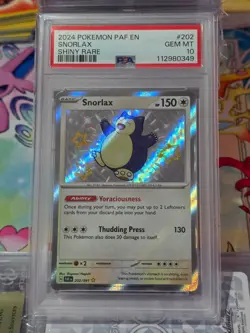 Snorlax 202/091 Paldean Fates PSA 10 Shiny Rare Pokemon Card English - Image 1