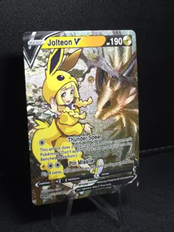 Pokemon Lillie Jolteon V Waifu Cute Doujin Ultra Rare Foil ACG Art Card - NM - Image 4
