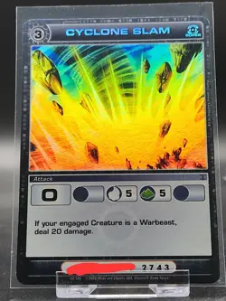 Chaotic Card : Cyclone Slam Silent Sands First Edition Super Rare Attack - Image 1