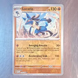 2023 Pokemon Scarlet Violet SV1 Reverse HOLO Lucario Card 114/198 - Image 1