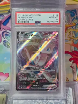 2021 Pokemon Sword & Shield Fusion Strike 114 Fa/Mew Vmax Fusion Strike PSA 10 - Image 1