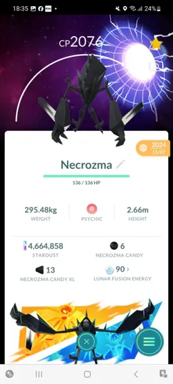 Pokemon Go Ultra Beast Necrozma ( Normal )( Background)( Wormhole) - Image 1