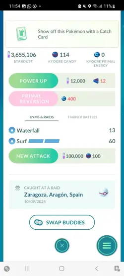 Pokemon Go Shiny Legendary Kyogre ( High CP ) - Image 2