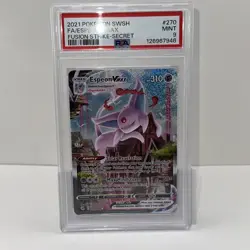 Espeon VMAX Alt Art 270/264 Fusion Strike Secret Rare Pokemon TCG PSA 9 - Image 1
