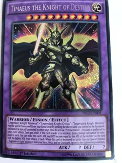Yugioh Timaeus The Knight of Destiny DRL2-EN001 Secret Rare NM - Image 1