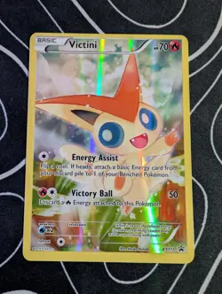 Pokemon Victini XY117 Black Star Promo Full Art Card Near Mint Condition - Image 1