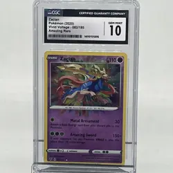 2020 Pokemon SWSH Vivid Voltage Zacian Card #082/185 PSA 10 - Image 1