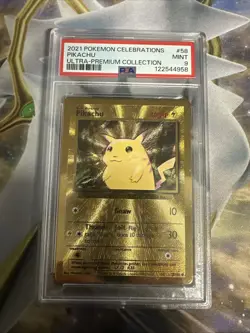 2021 PIKACHU #58 POKEMON Ultra Premium Collection Celebrations METAL CARD PSA 9 - Image 1