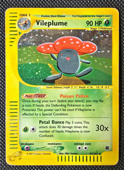 Pokemon Card - Vileplume - Expedition Base Set - Holo Rare - 31/165 - MP-HP - Image 1