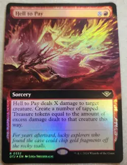 Hell to Pay - Borderless Foil - Outlaws of Thunder Junction 0332 Rare - Mtg - Image 1