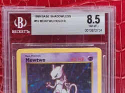 1999 Pokemon Base Set Shadowless Mewtwo 10/102 Holo - BGS 8.5 NM-MT+ EASY PSA 9! - Image 2