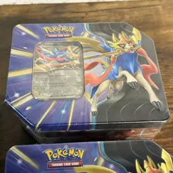 Lot Of 2 Pokemon Slashing Legends Collectors Tins - ZACIAN EX & Vbattle Deck - Image 2