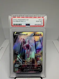 2022 POKEMON GO #072 FULL ART/MEWTWO V PSA 10 - Image 1