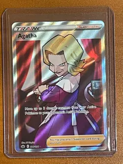Chilling Reign Agatha (Full Art) 186/198 Holo Ultra Rare Pokemon TCG - Image 1