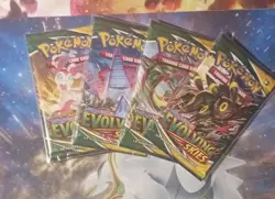 Pokemon TCG: Evolving Skies Booster Pack Sealed Full Art Set (4 Packs) - Image 1