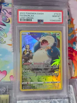 PSA 10 GEM MINT SNORLAX FULL ART TG10/TG30 LOST ORIGIN 2022 POKEMON - Image 1