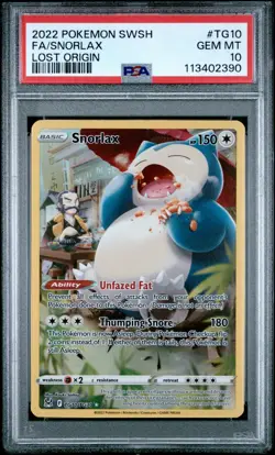 PSA 10 GEM MINT SNORLAX FULL ART TG10/TG30 LOST ORIGIN 2022 POKEMON - Image 2
