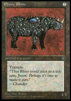 Magic the Gathering MTG Ebony Rhino (106) Homelands NM - Image 1