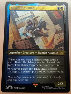 MTG Basim Ibn Ishaq FOIL ETCHED 0230 ACR Assassin's Creed - US SELLER - Image 1