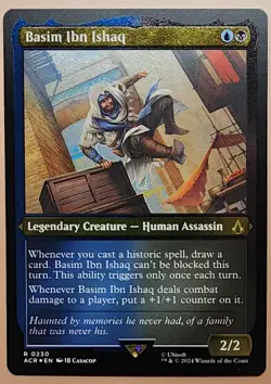 MTG Basim Ibn Ishaq FOIL ETCHED 0230 ACR Assassin's Creed - US SELLER - Image 2