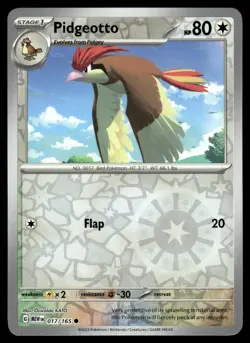 PIDGEOTTO [FOIL] - 017/165 - POKEMON 151 MEW-EN REVERSE ENGLISH - NM - Image 1
