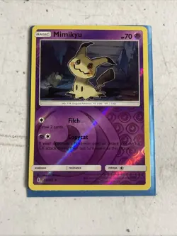 Pokemon TCG Mimikyu 58/145 Sm Guardians Rising Reverse Holo Rare - Image 1