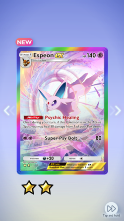 Pokemon TCG Pocket Espeon- Rainbow 2?- Wisdom of Sea and Sky - ENGLISH - Image 1